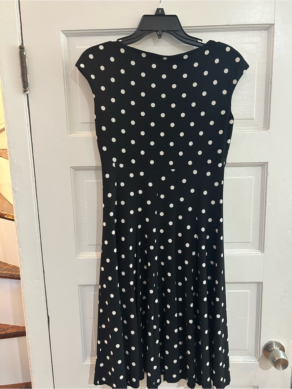 Ralph Lauren Black & White Polka Dot Midi Dress